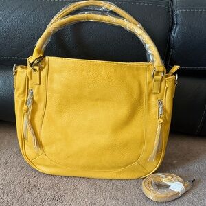 NWT Vegan Leather Mustard Handbag